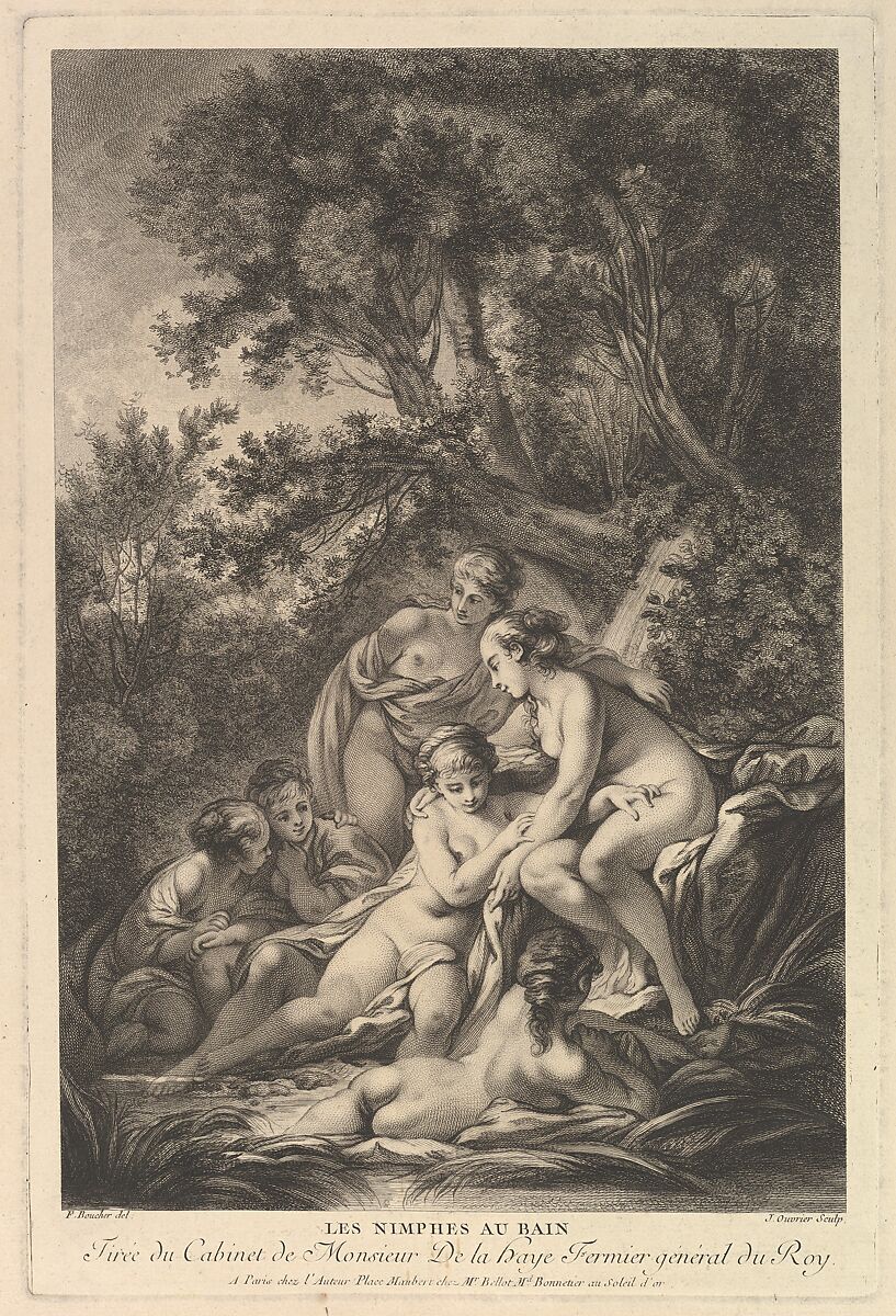 Les Nimphes au Bain (The Nymphs at the Bath), Jean Ouvrier (French, 1725–1784), Etching and engraving 