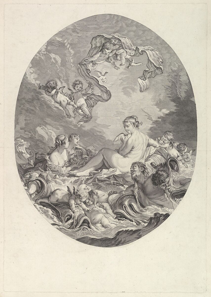 Naissance et Triomphe de Venus (The Birth and Triumph of Venus), Jean Daullé (French, Abbeville 1703–1763 Paris), Etching and engraving 