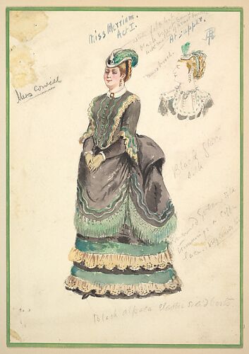 Costume Design for Miss Merriam, Act I, from the play 