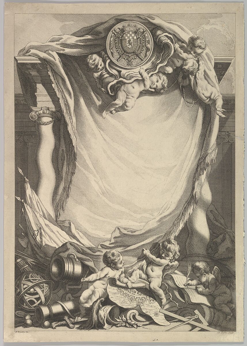 Frame for a Dedication Plate, Claude Augustin Duflos le Jeune (French, Paris 1700–1786 Paris), Etching and engraving 