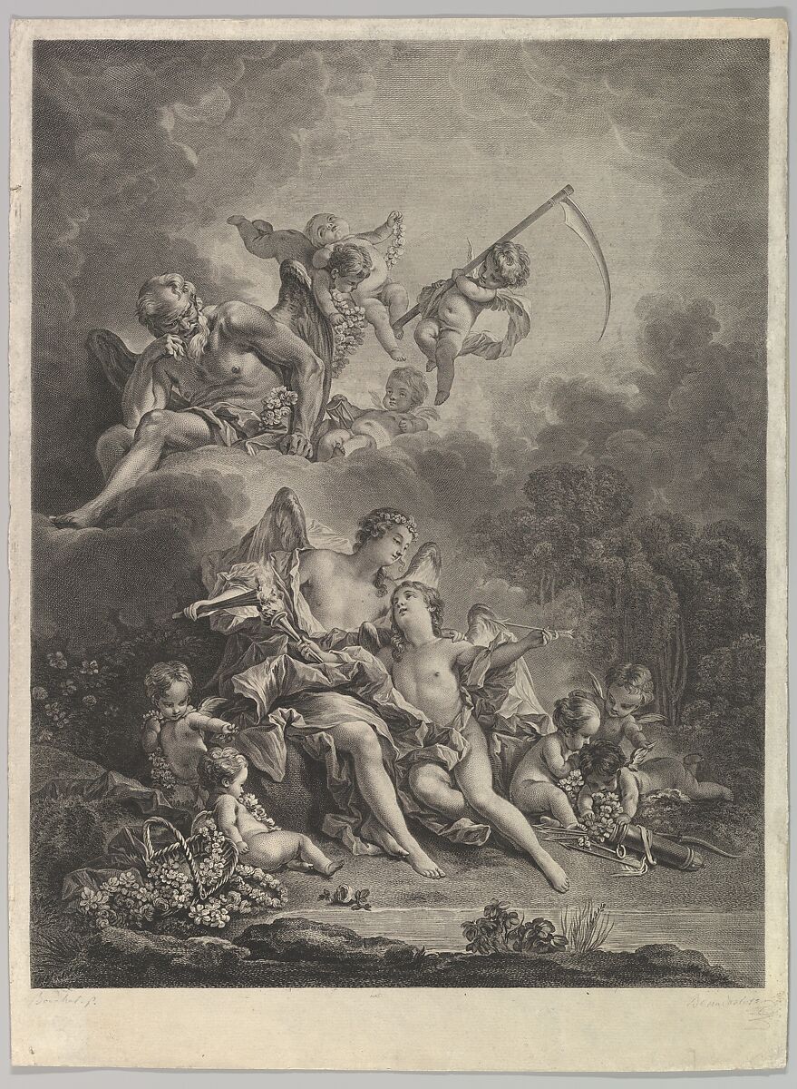 L'Hymen et l'Amour (Hymen and Cupid), Jacques Firmin Beauvarlet (French, Abbeville 1731–1797), Etching and engraving 