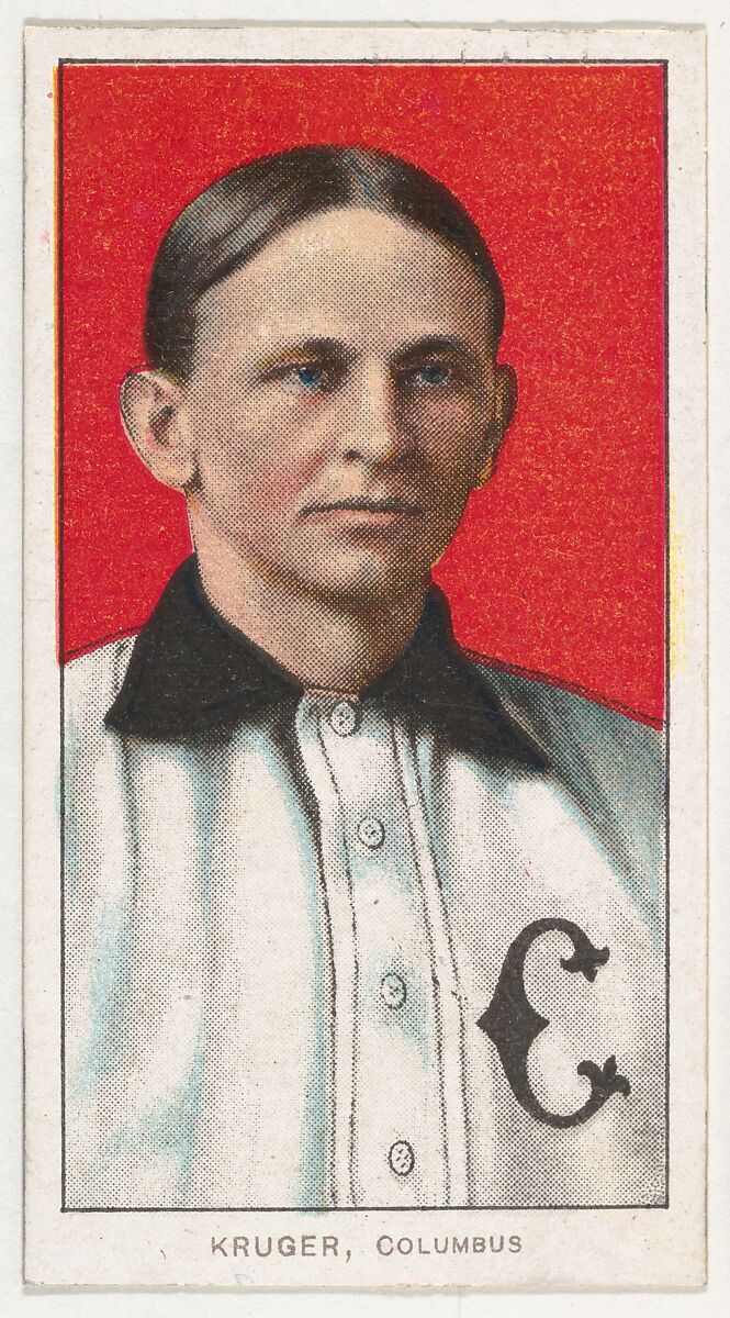 Kruger, Columbus, American Association, from the White Border series (T206) for the American Tobacco Company, Issued by American Tobacco Company, Commercial lithograph 