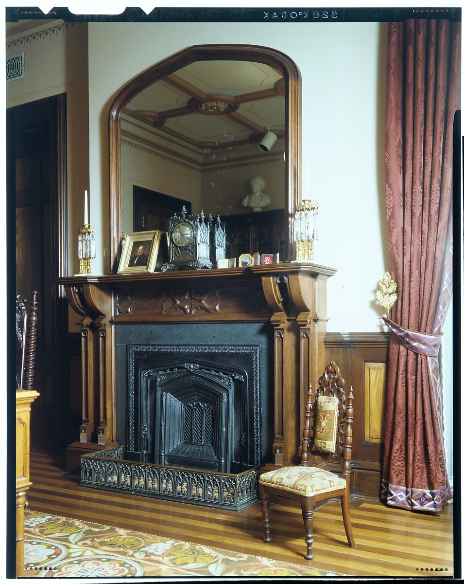 Gothic Library, Frederick Clarke Withers (American (born England), Shepton Mallet, Somersetshire 1828–1901 Yonkers, New York), Walnut, oak, pine, American