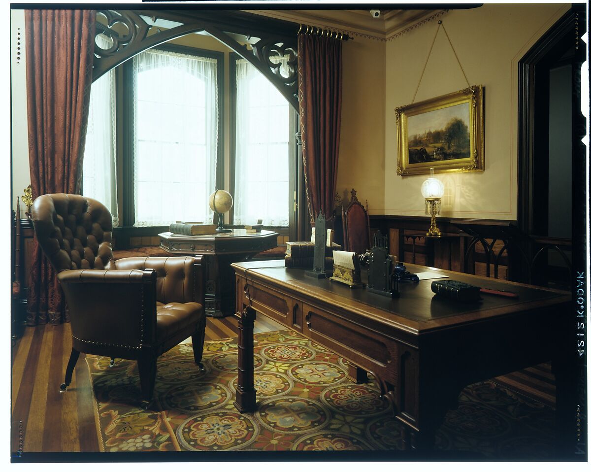 Gothic Library, Frederick Clarke Withers (American (born England), Shepton Mallet, Somersetshire 1828–1901 Yonkers, New York), Walnut, oak, pine, American
