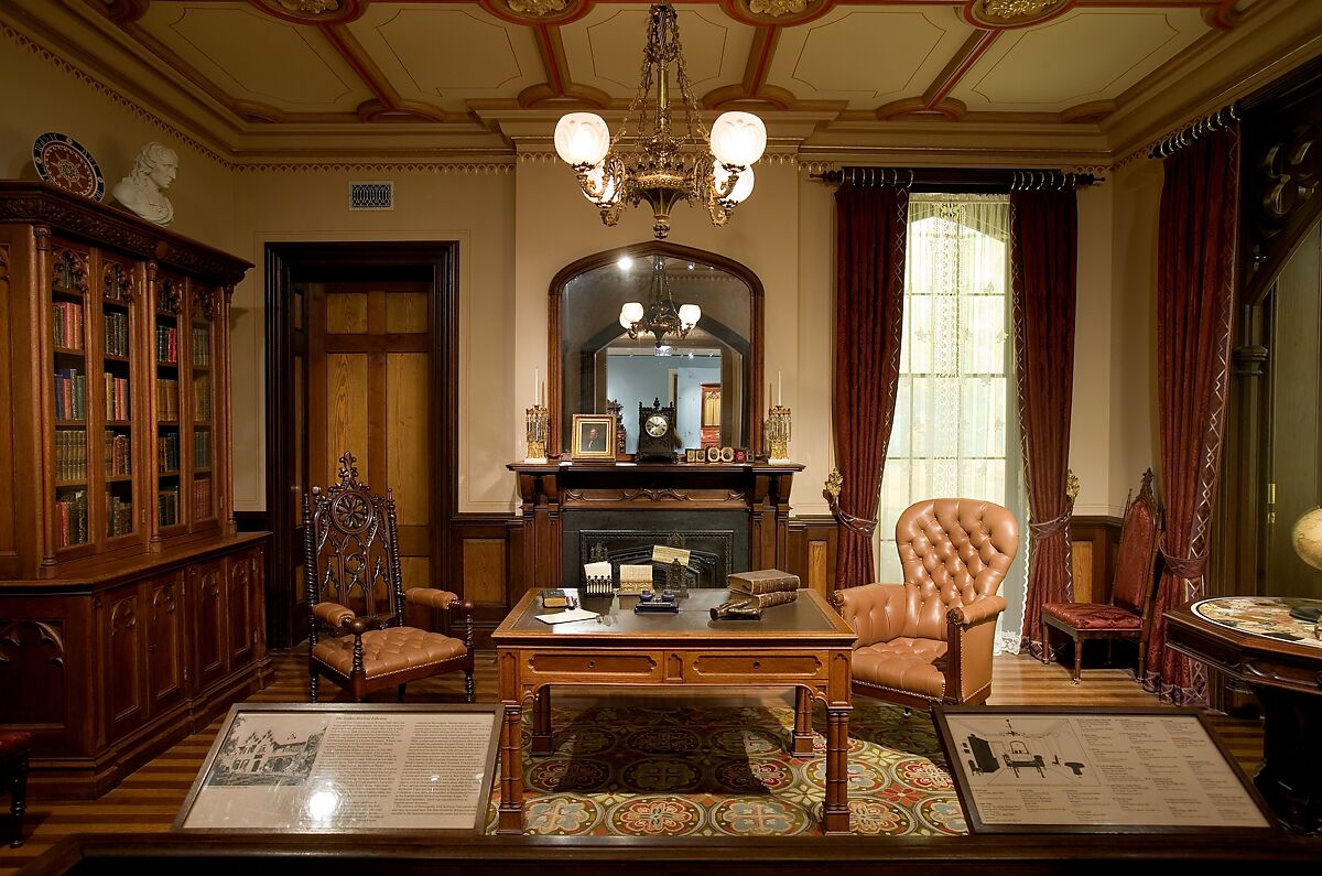Gothic Library, Frederick Clarke Withers (American (born England), Shepton Mallet, Somersetshire 1828–1901 Yonkers, New York), Walnut, oak, pine, American