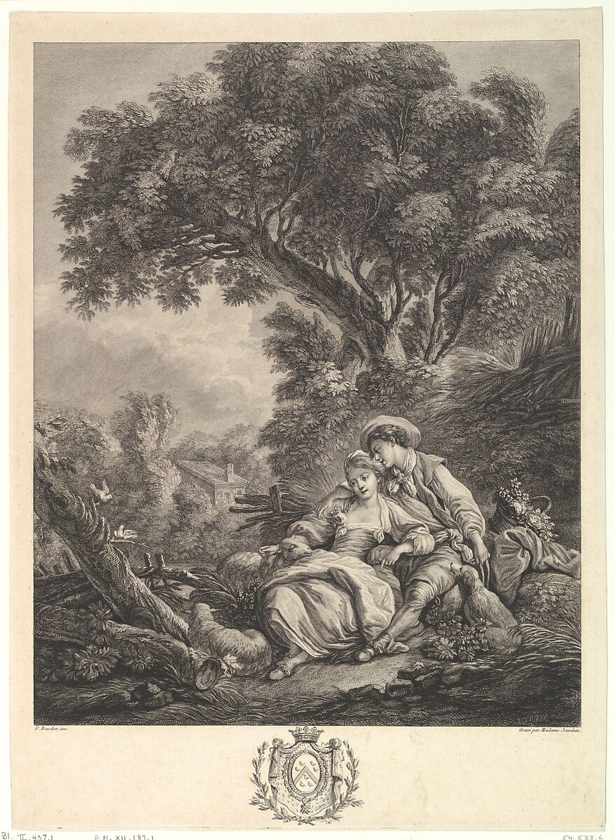 Pensant-ils à ce mouton? (Are They Thinking of the Sheep), Madame Jourdan (active late 18th century), Etching and engraving 