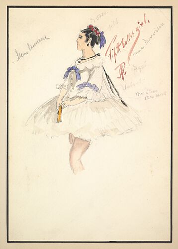 Costume Design for Fifth Ballet Girl (Short White Dress), from the play 