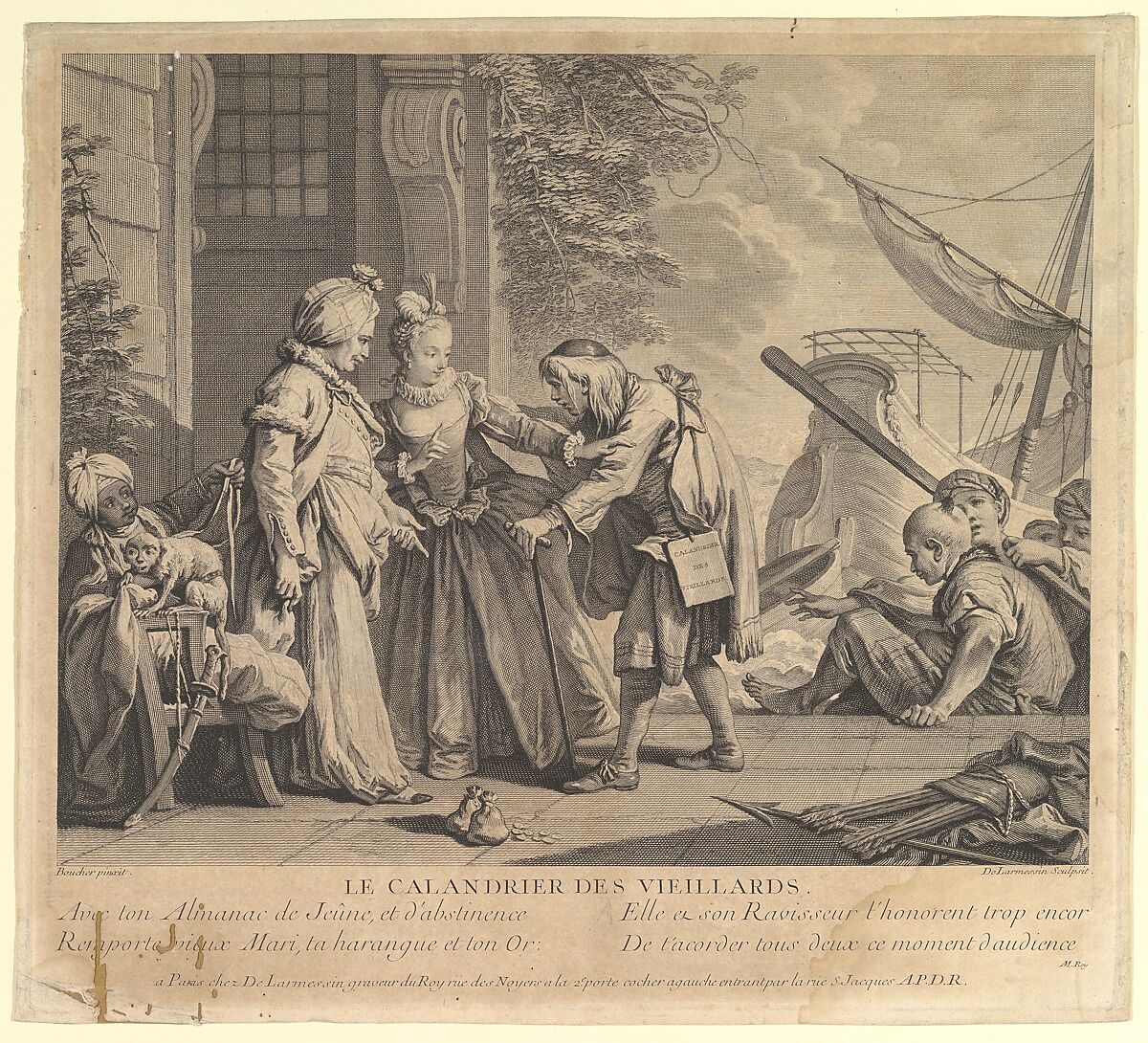 Le Calandrier des Vieillards (The Calendar of Old Men, from Suite d'Estampes Nouvelles pour les Contes de la Fontaine (Series of New Prints for the Tales of La Fontaine), Nicolas de Larmessin III (French, Paris 1685–1755 Paris), Etching and engraving 