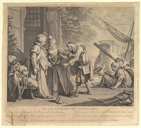 Le Calandrier des Vieillards (The Calendar of Old Men, from Suite d'Estampes Nouvelles pour les Contes de la Fontaine (Series of New Prints for the Tales of La Fontaine)