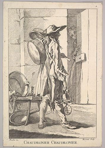 Reverse copy of Chaudronier Chaudronier (Boilermaker Boilermaker), from Le Cris de Paris (The Cries of Paris), plate 2