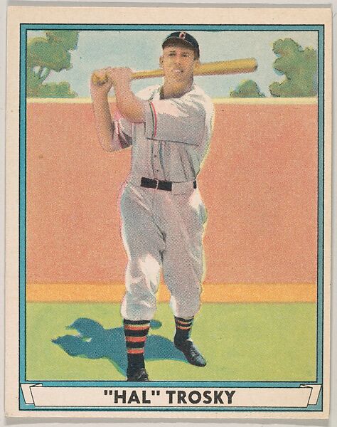 "Hal" Trosky, Cleveland Indians, from Play Ball, Sports Hall of Fame series (R336), issued by Gum, Inc., Gum, Inc. (Philadelphia, Pennsylvania), Commercial lithograph 