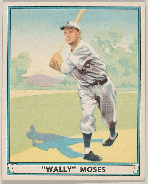 "Wally" Moses, Philadelphia Athletics, from Play Ball, Sports Hall of Fame series (R336), issued by Gum, Inc., Gum, Inc. (Philadelphia, Pennsylvania), Commercial lithograph 