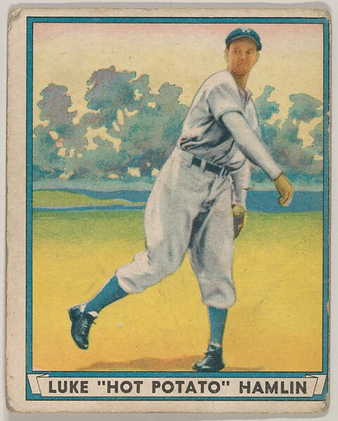 Luke "Hot Potato" Hamlin, Brooklyn Dodgers, from Play Ball, Sports Hall of Fame series (R336), issued by Gum, Inc., Gum, Inc. (Philadelphia, Pennsylvania), Commercial lithograph 