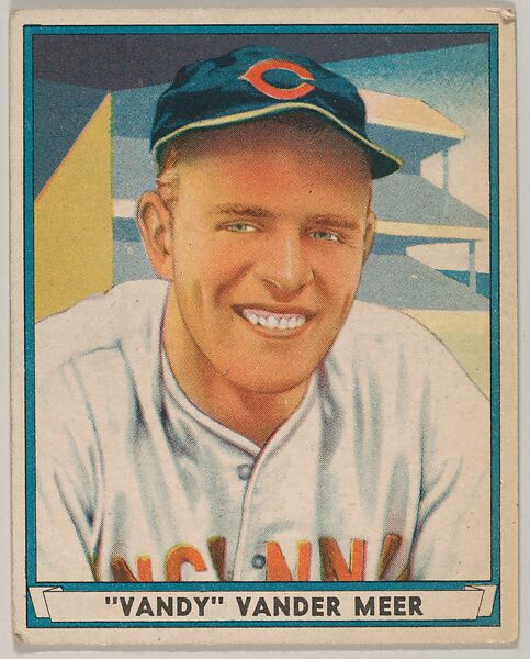 "Vandy" Vander Meer, Cincinnati Reds, from Play Ball, Sports Hall of Fame series (R336), issued by Gum, Inc., Gum, Inc. (Philadelphia, Pennsylvania), Commercial lithograph 