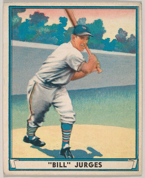 "Bill" Jurges, New York Giants, from Play Ball, Sports Hall of Fame series (R336), issued by Gum, Inc., Gum, Inc. (Philadelphia, Pennsylvania), Commercial lithograph