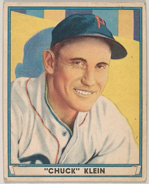 "Chuck" Klein, Philadelphia Phillies. from Play Ball, Sports Hall of Fame series (R336), issued by Gum, Inc., Gum, Inc. (Philadelphia, Pennsylvania), Commercial lithograph 