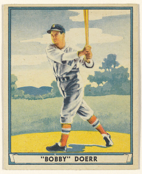 "Bobby" Doerr, Boston Red Sox, from Play Ball, Sports Hall of Fame series (R336), issued by Gum, Inc., Gum, Inc. (Philadelphia, Pennsylvania), Commercial lithograph 