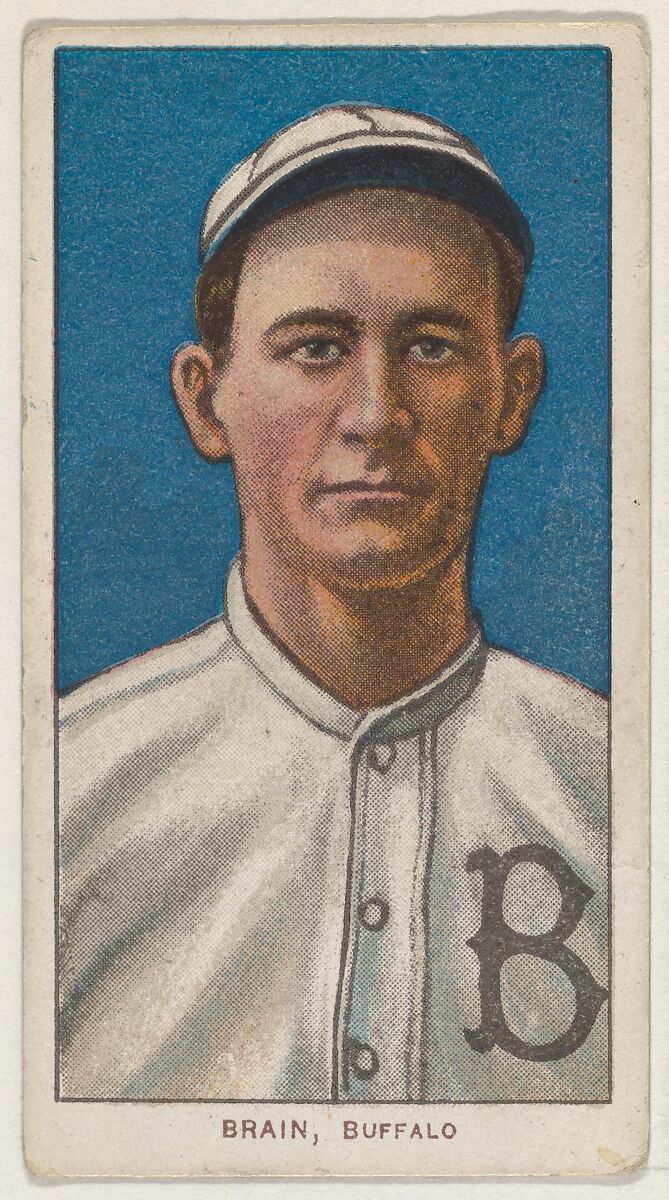 Brain, Buffalo, Eastern League, from the White Border series (T206) for the American Tobacco Company, Issued by American Tobacco Company, Commercial lithograph 