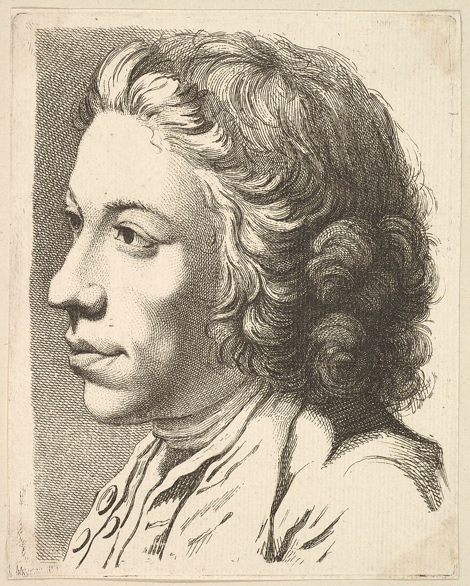 Head of a Man in Profile, from Livre de Têtes Gravées d'apres F. Boucher et Autres (Book of Heads Engraved after F. Boucher and Others), Anonymous, French, 18th century, Etching and engraving 