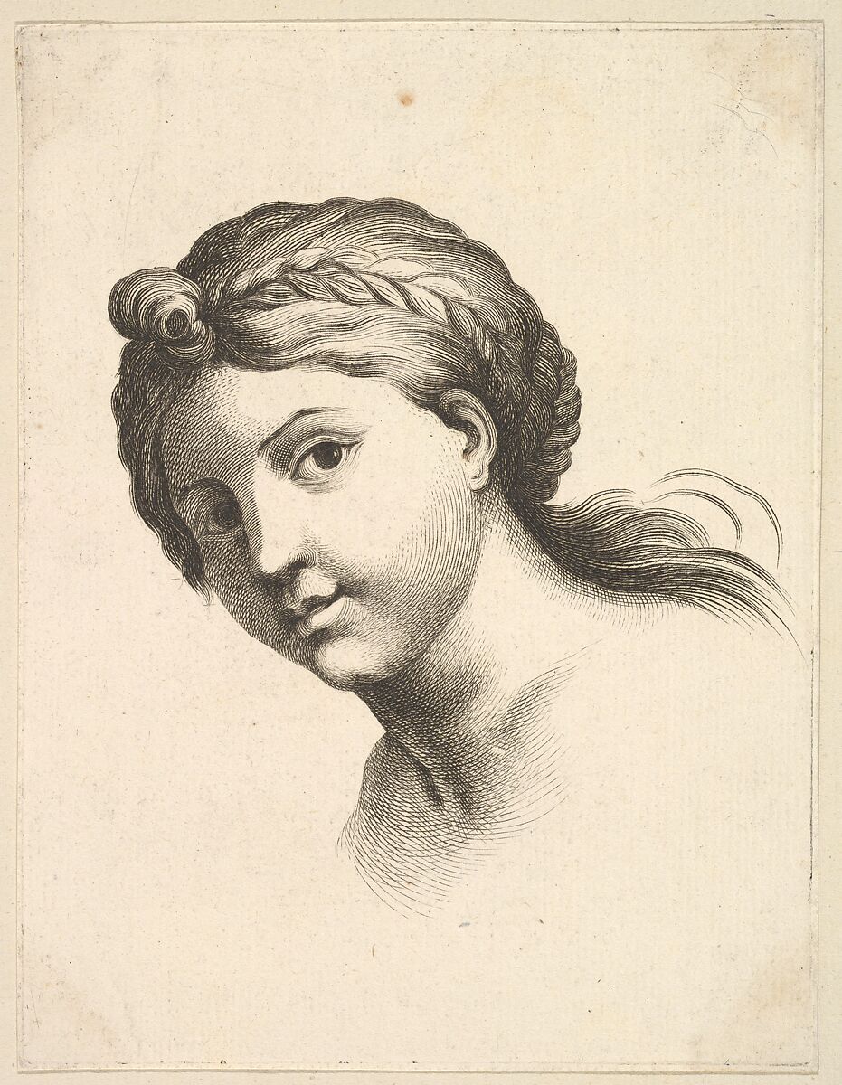 Head of a Woman, from "Livre de Têtes Gravées d'apres F. Boucher et Autres" (Book of Heads Engraved after F. Boucher and Others), Anonymous, French, 18th century, Etching and engraving 