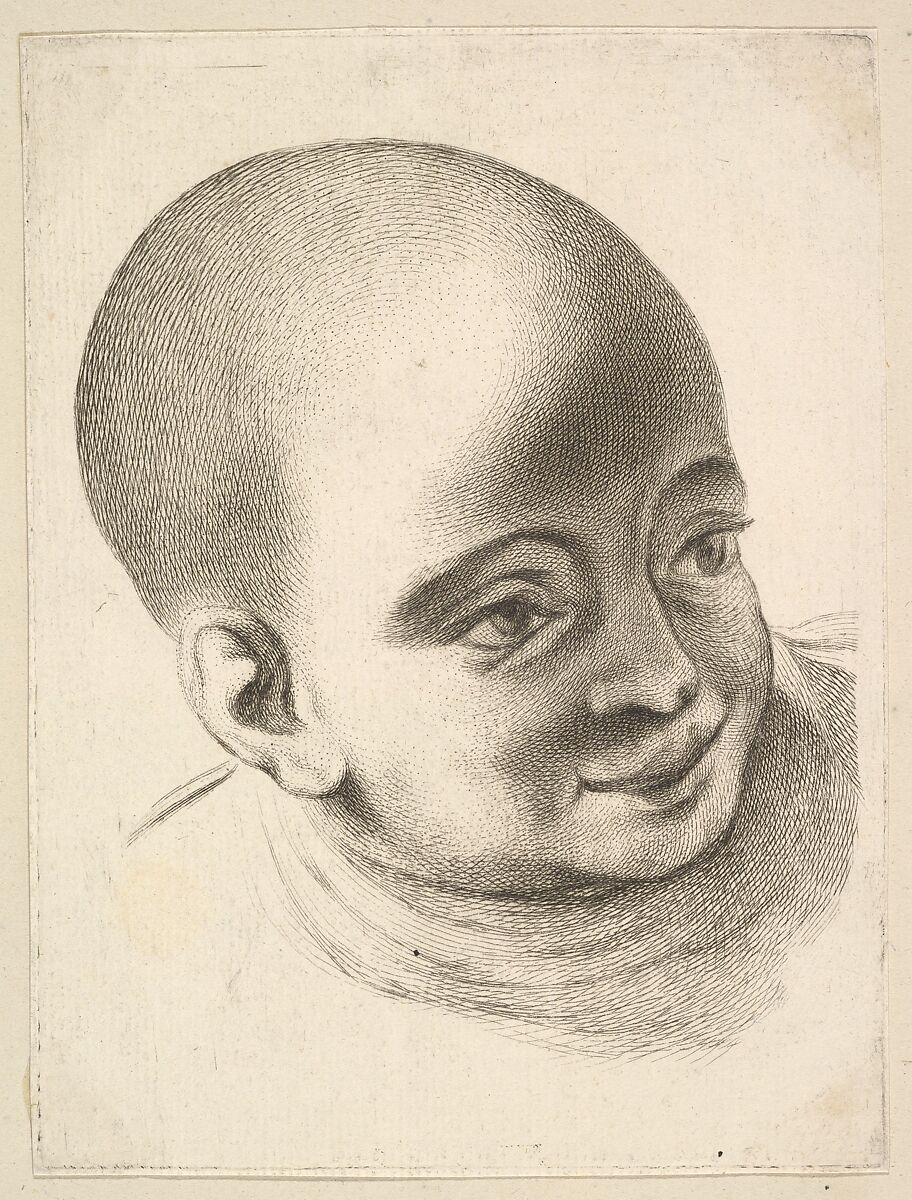 Head of a Child, from Livre de Têtes Gravées d'apres F. Boucher et Autres (Book of Heads Engraved after F. Boucher and Others), Anonymous, French, 18th century, Etching and engraving 