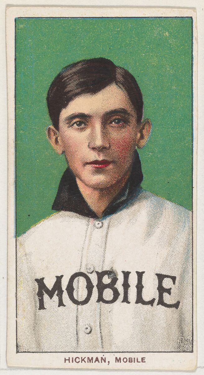 Hickman, Mobile, Southern League, from the White Border series (T206) for the American Tobacco Company, Issued by American Tobacco Company, Commercial lithograph 