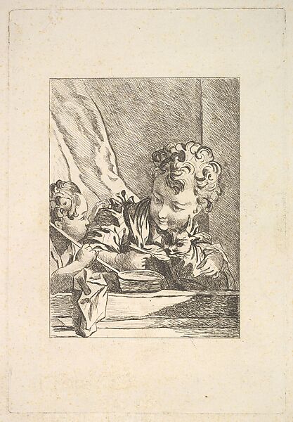 Le Chat Chéri (The Beloved Cat), Anonymous, Etching, engraving, and drypoint 