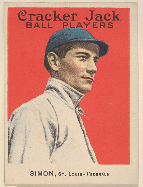 Simon, St. Louis – Federals, from the Ball Players series (E145) for Cracker Jack, Rueckheim Bros. &amp; Eckstein (American, Chicago and Brooklyn), Commercial color lithograph 