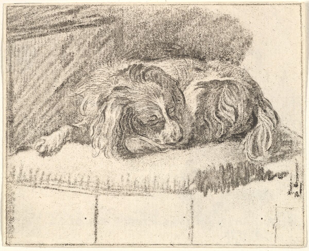 Sleeping Dog, Cornelis Ploos van Amstel (Dutch, 1726–1798), Etching 