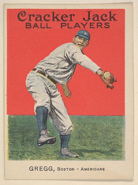 Gregg, Boston – Americans, from the Ball Players series (E145) for Cracker Jack, Rueckheim Bros. &amp; Eckstein (American, Chicago and Brooklyn), Commercial color lithograph 