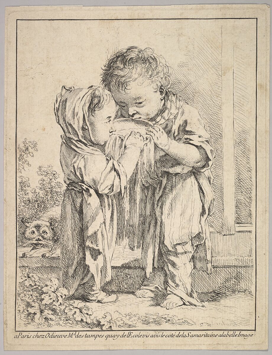 Les Petits Buveurs de Lait (The Little Milk Drinkers), Anonymous, Etching 