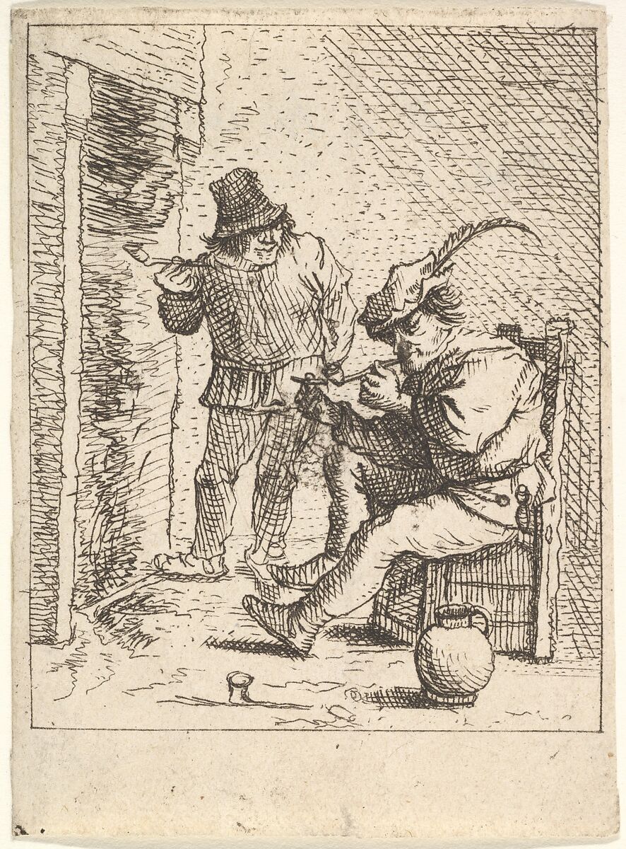 After David Teniers the Younger | Two male peasants holding pipes ...