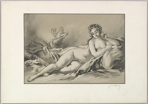 Reclining Venus, George William Thornley (French, 1857–1935), Lithograph 
