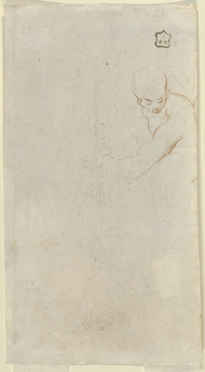 Standing Man with a Putto, Attributed to Jacques Bellange (French, Bassigny (?) ca. 1575–1616 Nancy), Black chalk