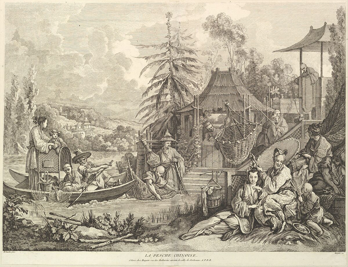 La pesche chinoise (Chinese Fishing), from Chinoiseries, Jacques Gabriel Huquier (French, Paris 1730–1805 Shrewsbury), Etching and engraving 