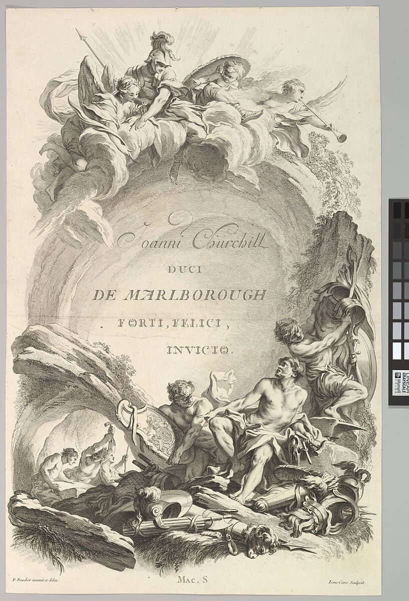 Frontispice pour le "Tombeau de John Churchill, duc de Marlborough" (Frontispiece for the "Tomb of John Churchill, Duke of Marlborough"), from Tombeaux des Princes, des Grands Capitaines et autres Hommes illustres (Tombs of Princes, Great Captains, and other Illustrious Men), Laurent Cars (French, Lyons 1699–1771 Paris), Etching and engraving
