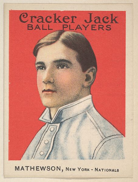 Mathewson, New York – Nationals, from the Ball Players series (E145) for Cracker Jack, Rueckheim Bros. &amp; Eckstein (American, Chicago and Brooklyn), Commercial color lithograph 