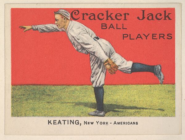 Keating, New York – Americans, from the Ball Players series (E145) for Cracker Jack, Rueckheim Bros. &amp; Eckstein (American, Chicago and Brooklyn), Commercial color lithograph 
