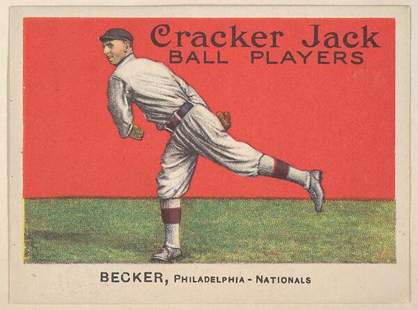Becker, Philadelphia – Nationals, from the Ball Players series (E145) for Cracker Jack, Rueckheim Bros. &amp; Eckstein (American, Chicago and Brooklyn), Commercial color lithograph 
