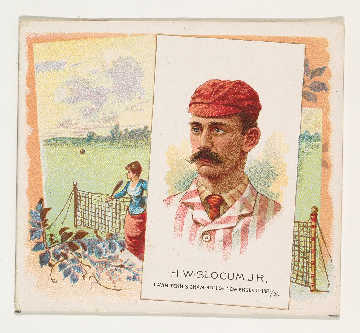 H.W. Slocum, Jr., Lawn Tennis Champion of New England 1887/88, from World's Champions, Second Series (N43) for Allen & Ginter Cigarettes, Allen &amp; Ginter (American, Richmond, Virginia), Commercial lithograph 