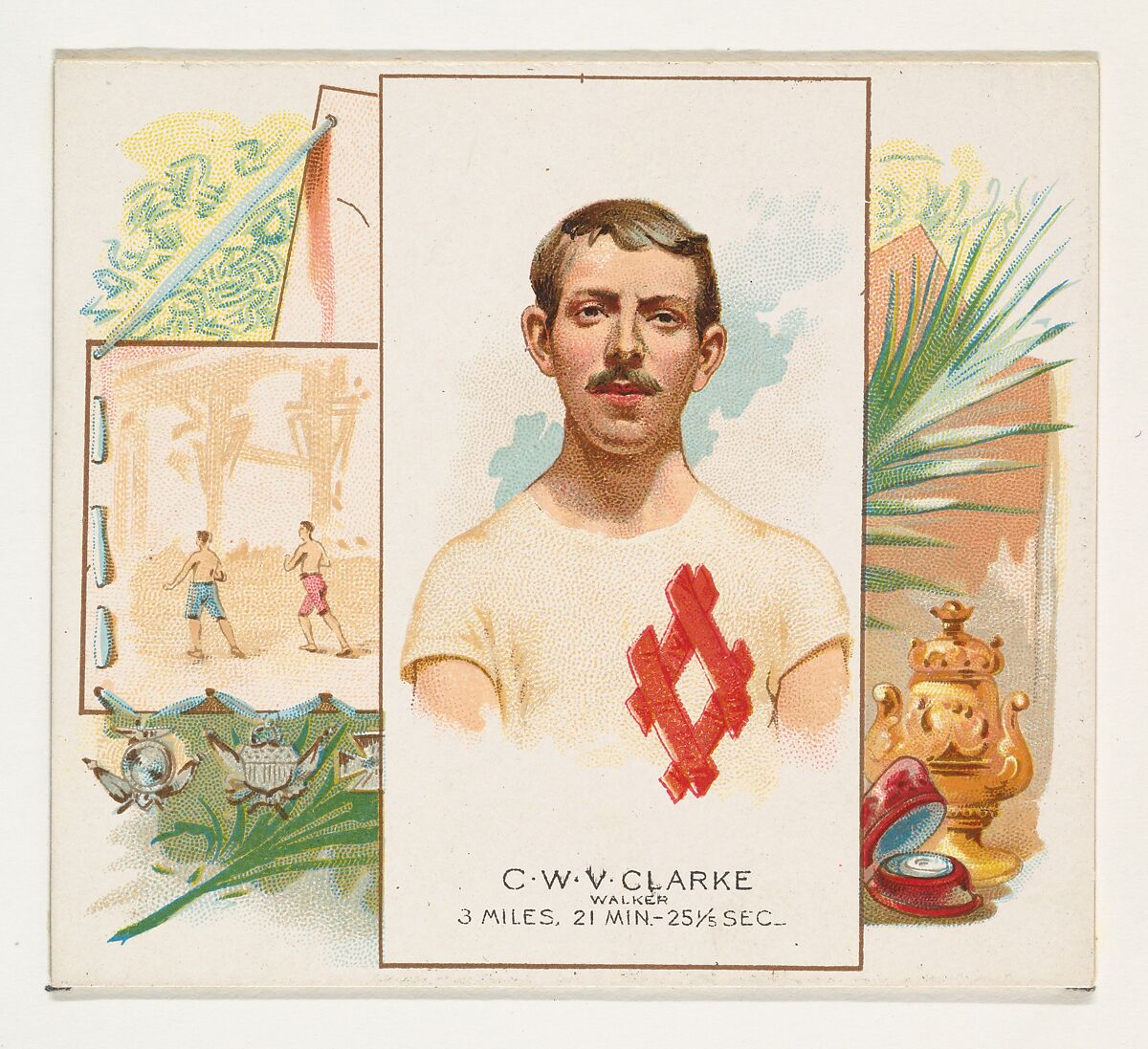 C.W.V. Clarke, Walker, from World's Champions, Second Series (N43) for Allen & Ginter Cigarettes, Allen &amp; Ginter (American, Richmond, Virginia), Commercial lithograph 
