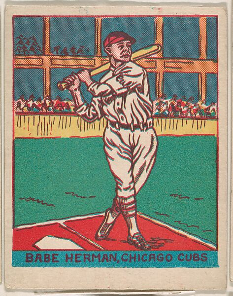Babe Herman, Chicago Cubs; verso: No. 418, Floyd (Babe) Herman, Chicago Cubs, Commercial lithograph 