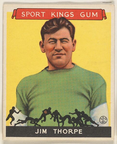 Jim Thorpe, Football, Goudey Gum Company, Commercial Lithograph 