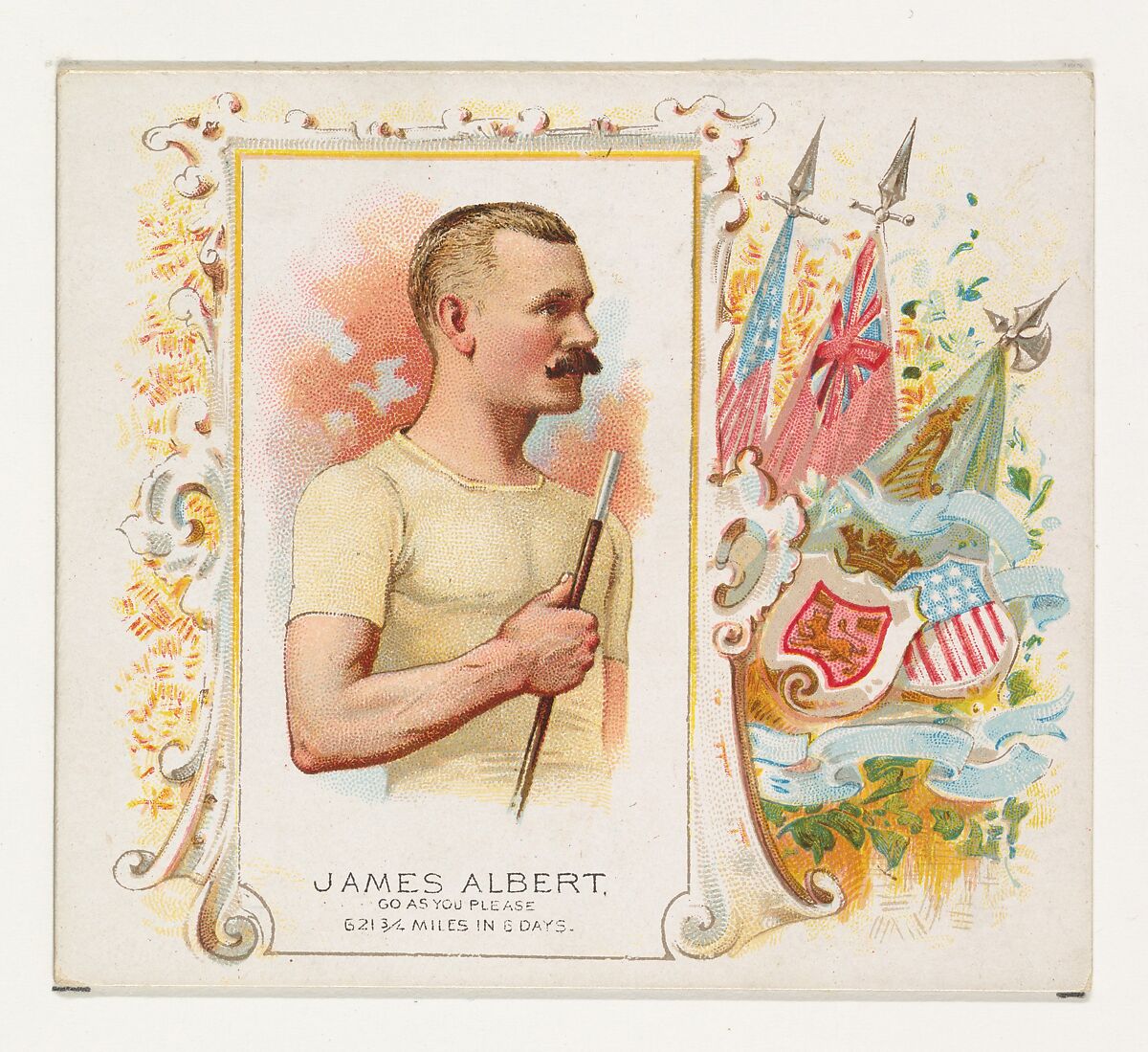 James Albert, Go As You Please, from World's Champions, Second Series (N43) for Allen & Ginter Cigarettes, Allen &amp; Ginter (American, Richmond, Virginia), Commercial lithograph 