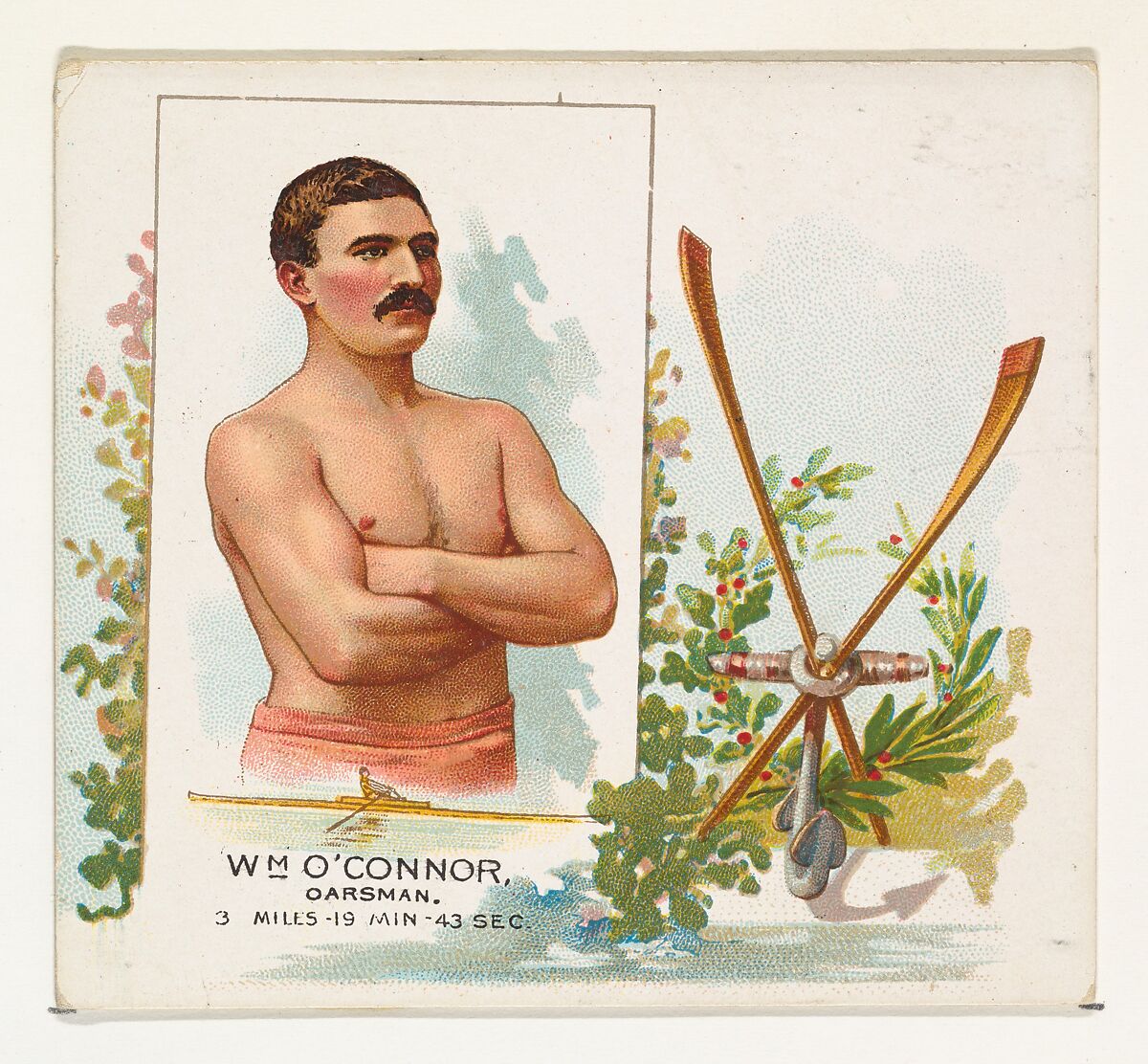 William O'Connor, Oarsman, from World's Champions, Second Series (N43) for Allen & Ginter Cigarettes, Allen &amp; Ginter (American, Richmond, Virginia), Commercial lithograph 