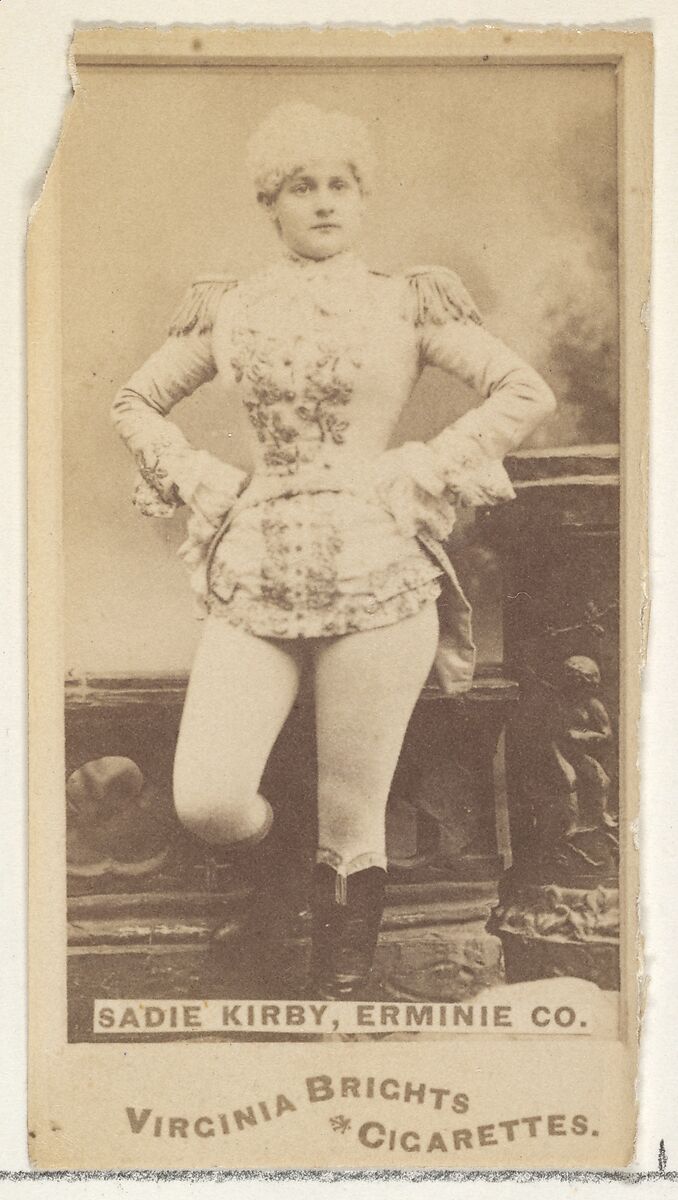 Sadie Kirby, Erminie Co., from the Actors and Actresses series (N45, Type 1) for Virginia Brights Cigarettes, Issued by Allen &amp; Ginter (American, Richmond, Virginia), Albumen photograph 