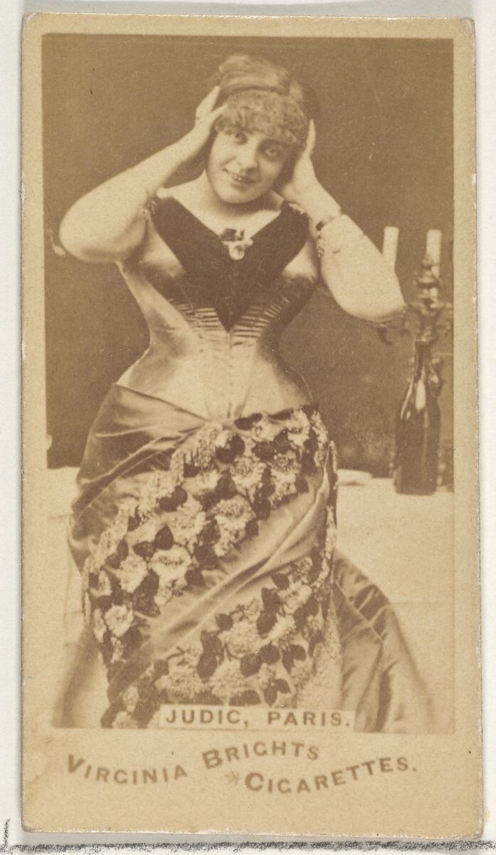 Judic, Paris, from the Actors and Actresses series (N45, Type 1) for Virginia Brights Cigarettes, Issued by Allen &amp; Ginter (American, Richmond, Virginia), Albumen photograph 