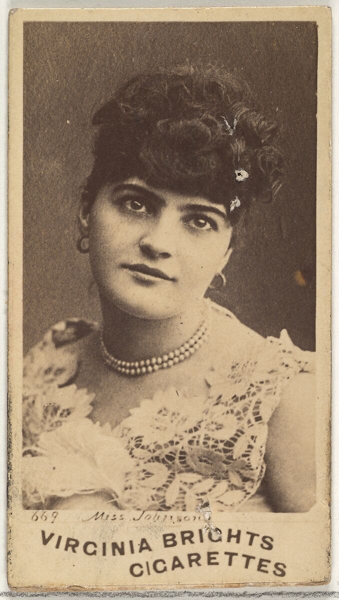 Issued by Allen & Ginter - Card 669, Miss Johnson, from the Actors and  Actresses series (N45, Type 1) for Virginia Brights Cigarettes