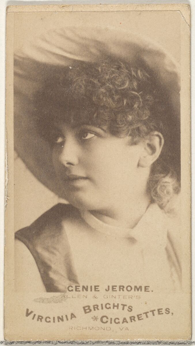 Genie Jerome, from the Actors and Actresses series (N45, Type 1) for Virginia Brights Cigarettes, Issued by Allen &amp; Ginter (American, Richmond, Virginia), Albumen photograph 