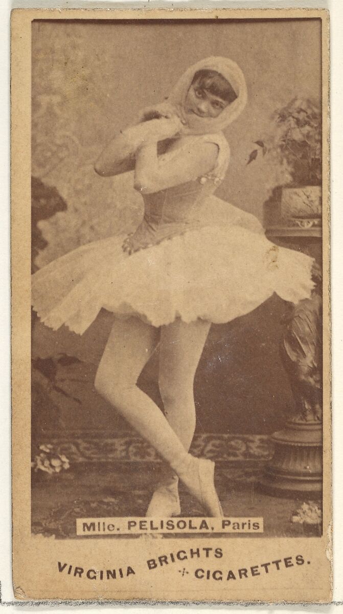 Mlle. Pelisola, Paris, from the Actors and Actresses series (N45, Type 1) for Virginia Brights Cigarettes, Issued by Allen &amp; Ginter (American, Richmond, Virginia), Albumen photograph